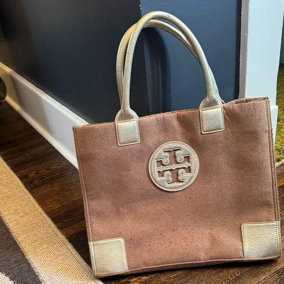 Tory Burch Tan Tote with gold Accents - Picture 1 of 3